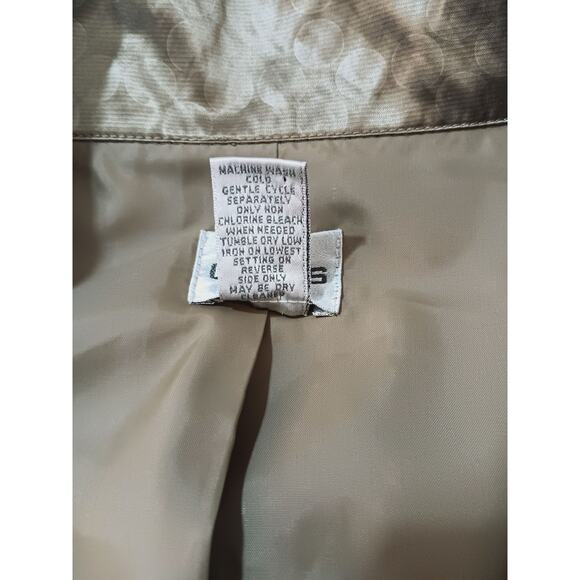 CHICO'S 1 Jacket Windbreaker Medium Pockets Satin Khaki Green Transition‎ Basic - Picture 8 of 11